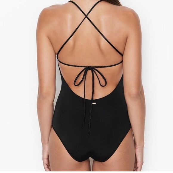 Victoria’s Secret | Lace-Up Negril Plunge One Piece Swimsuit Bathing Suit L - Picture 2 of 16